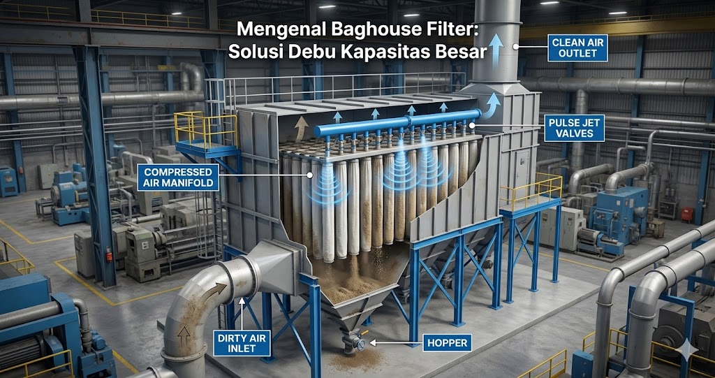Baghouse Filter: Solusi Debu Industri Kapasitas Besar, Prinsip & Aplikasi
